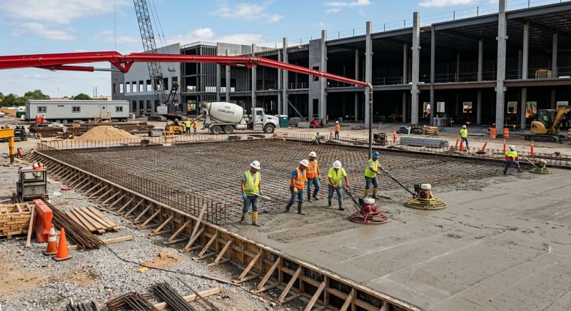Commercial Slab Installation in Port Royal, VA